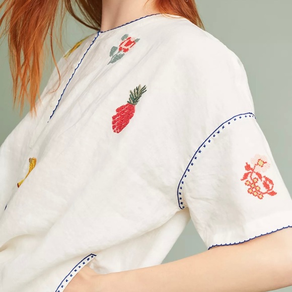 Anthropologie Fruit Embroidered Top - Picture 5 of 11
